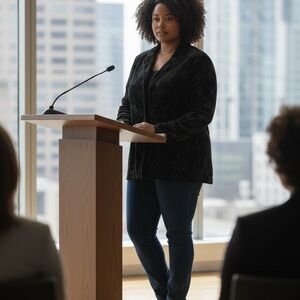 Chico's Black and Blue Dressy Denim Jacket